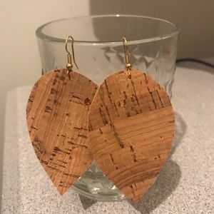 Cork leaf earrings